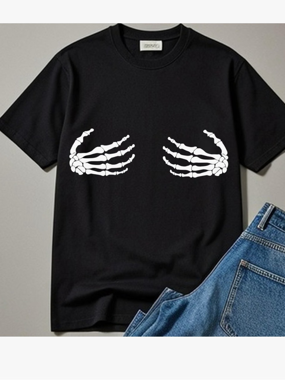 Halloween shirt for women funny skull hand